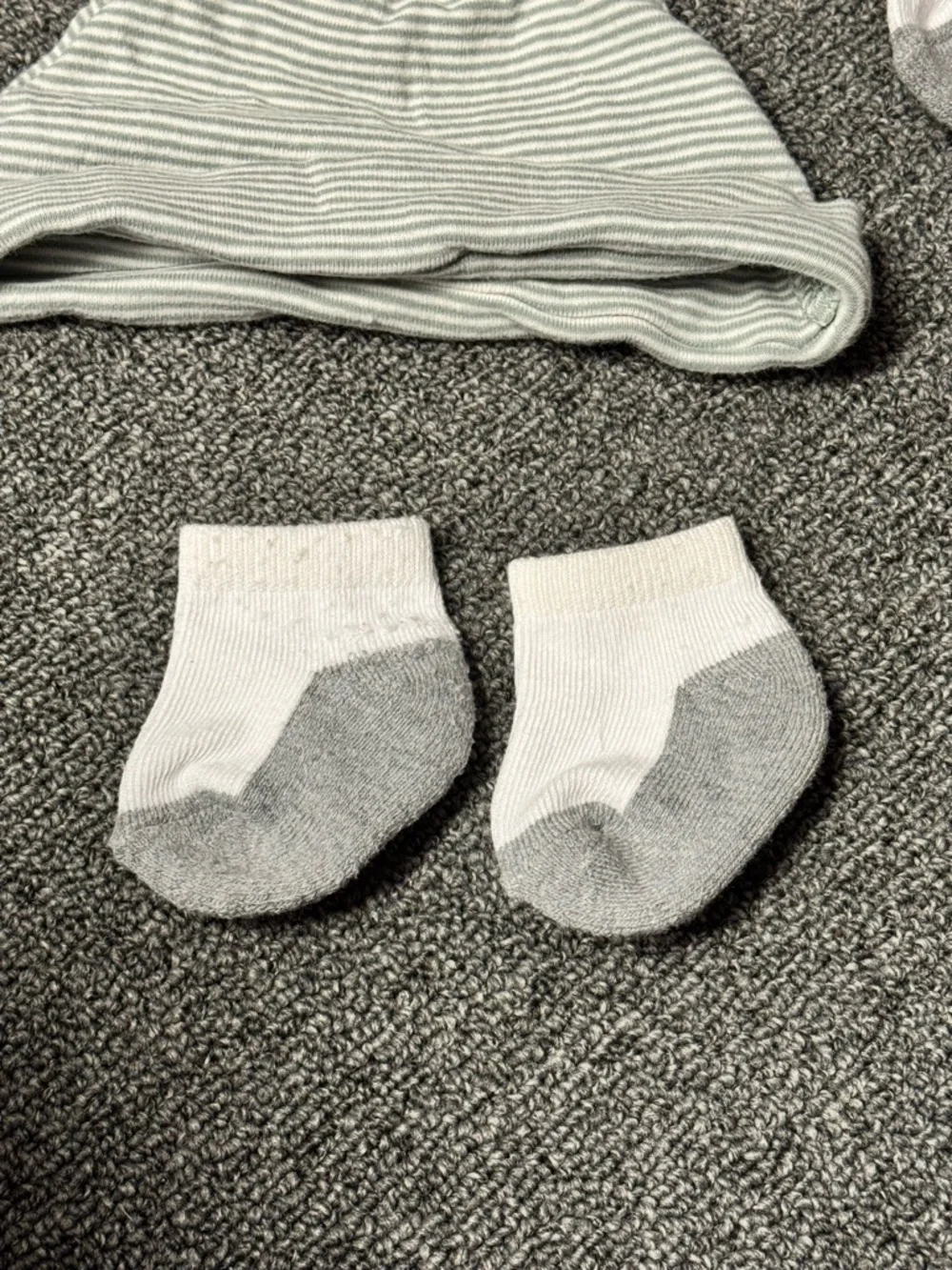 Carter's Baby Hats and Socks Set in Light Blue, White, Gray
